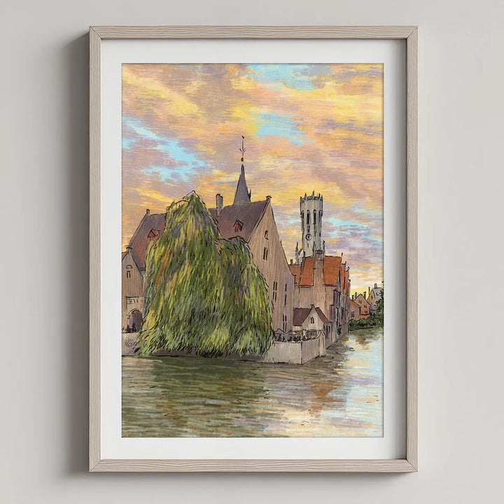 Bruges Rozenhoedkaai Sunset – Fine Art Print