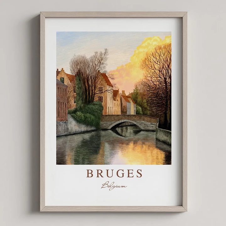 Bruges Oldest Bridge Meebrug – Wall Art Poster