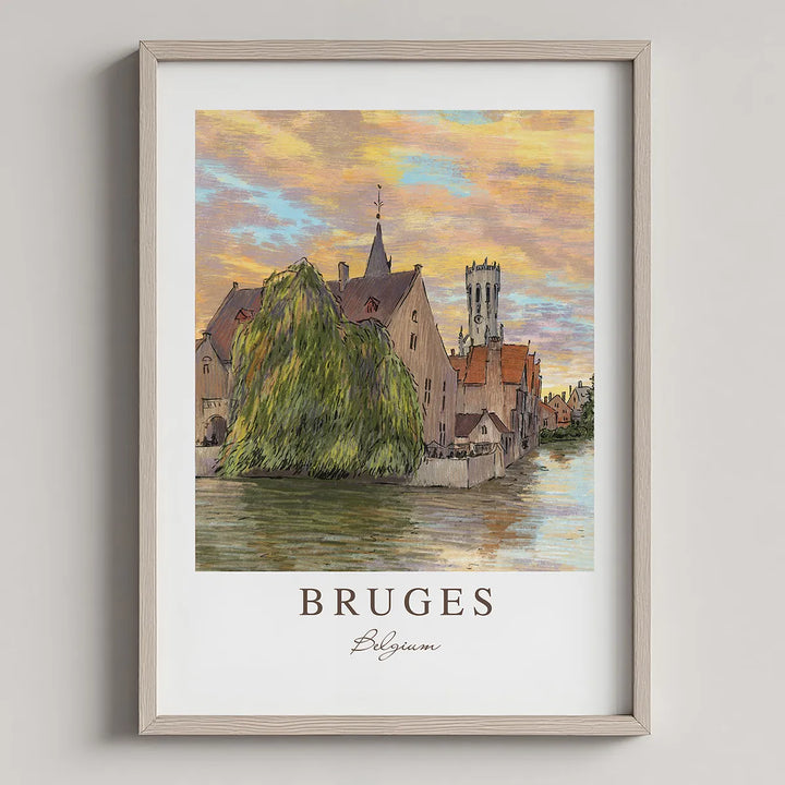 Bruges Rozenhoedkaai Sunset -  Wall Art Poster