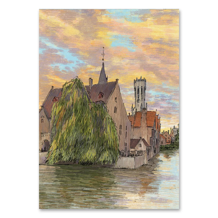 Bruges Rozenhoedkaai Sunset -  Bruges art print