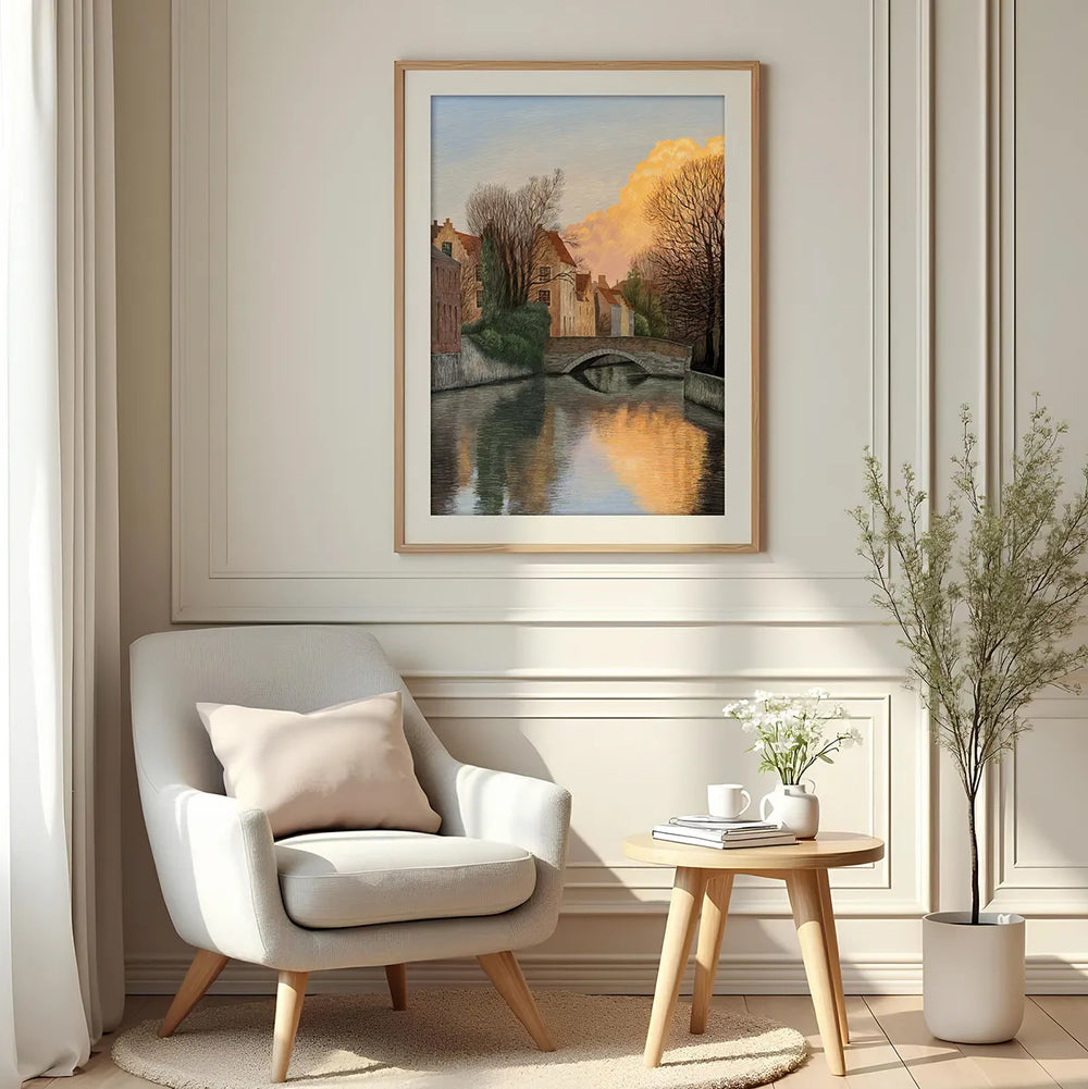 Bruges Oldest Stone Bridge - Travel Art Print