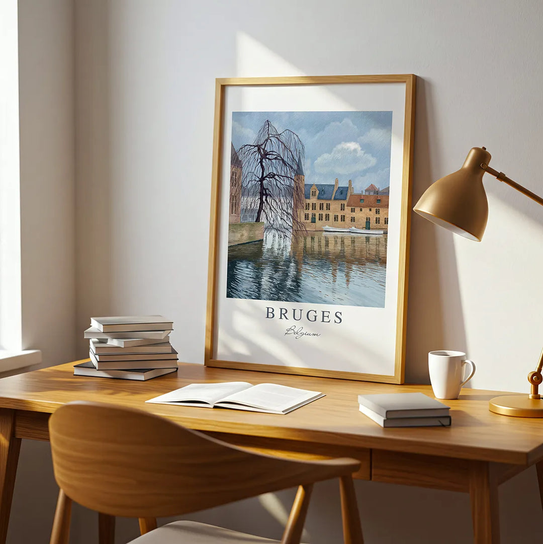 Bruges Misty Winter Day - Wall Art Poster