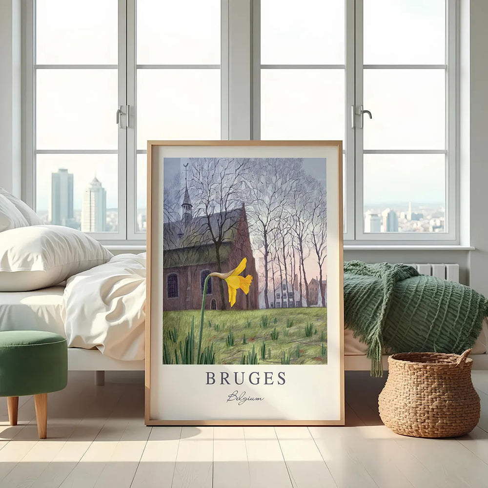 Bruges First Daffodil in Beguinage - Wall Art Poster