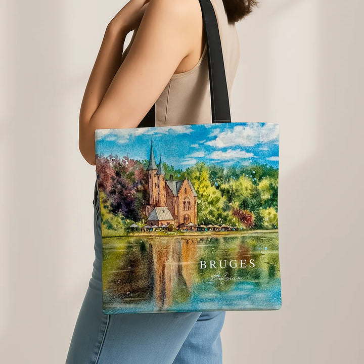 Bruges Castle Watercolor - Art Print Tote Bag