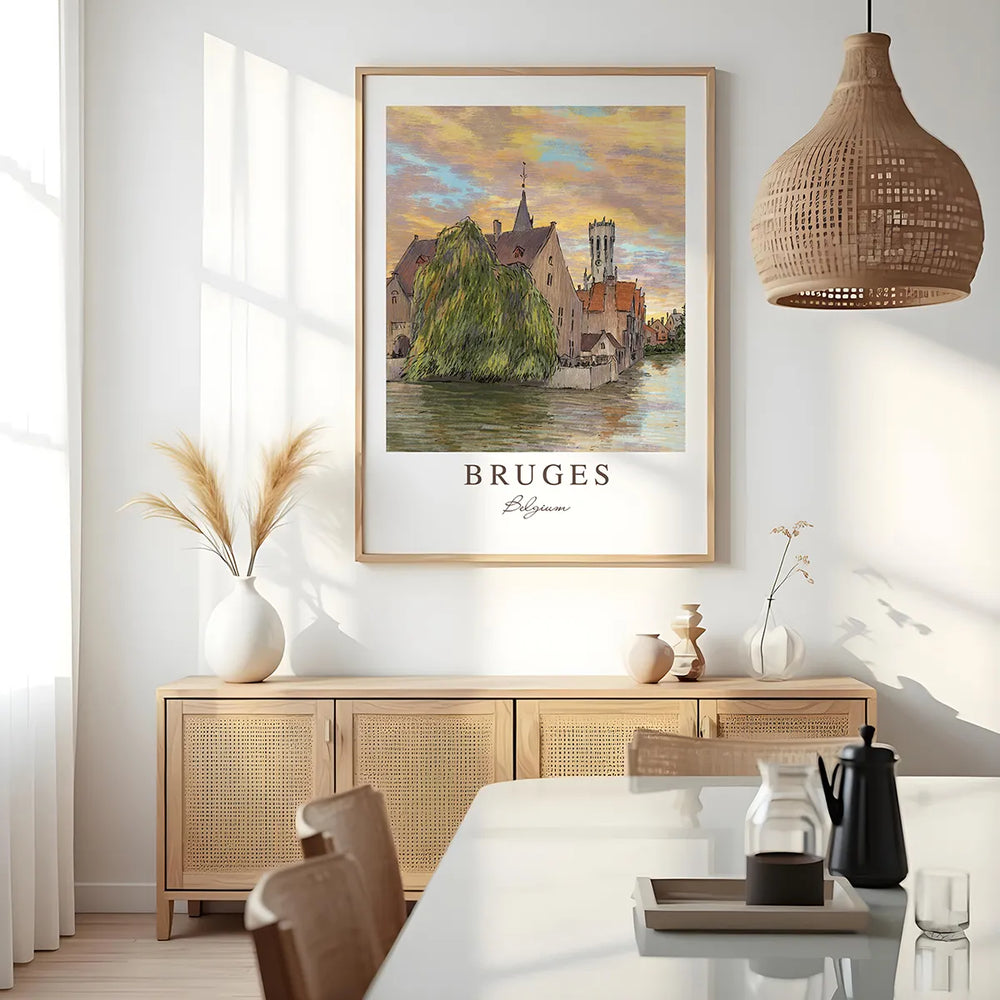 Bruges Rozenhoedkaai Sunset -  Wall Art Poster