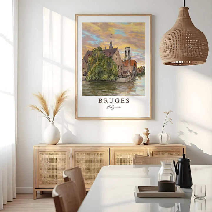 Bruges Rozenhoedkaai Sunset -  Wall Art Poster