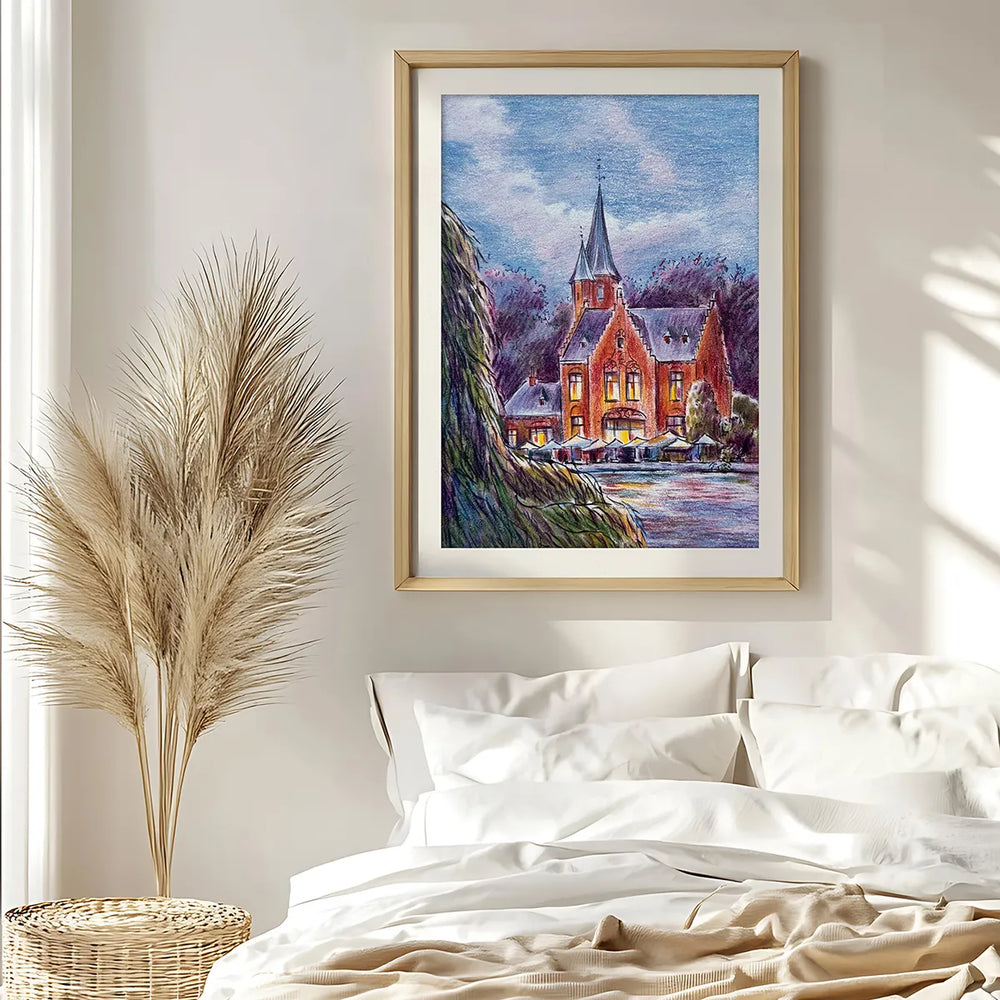 Bruges Romantic Castle – High Quality Art Print