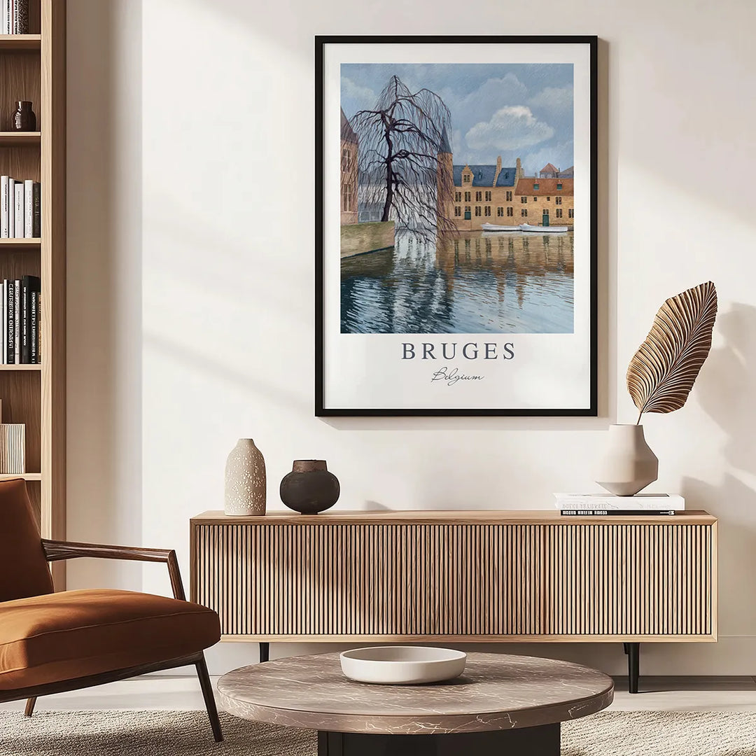 Bruges Misty Winter Day - Wall Art Poster