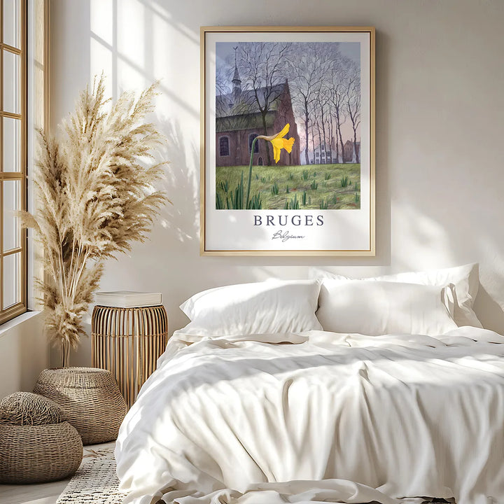 Bruges First Daffodil in Beguinage - Wall Art Poster