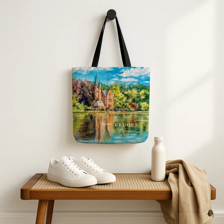 Bruges Castle Watercolor - Art Print Tote Bag