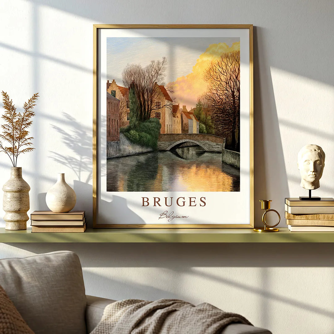 Bruges Oldest Bridge Meebrug – Wall Art Poster