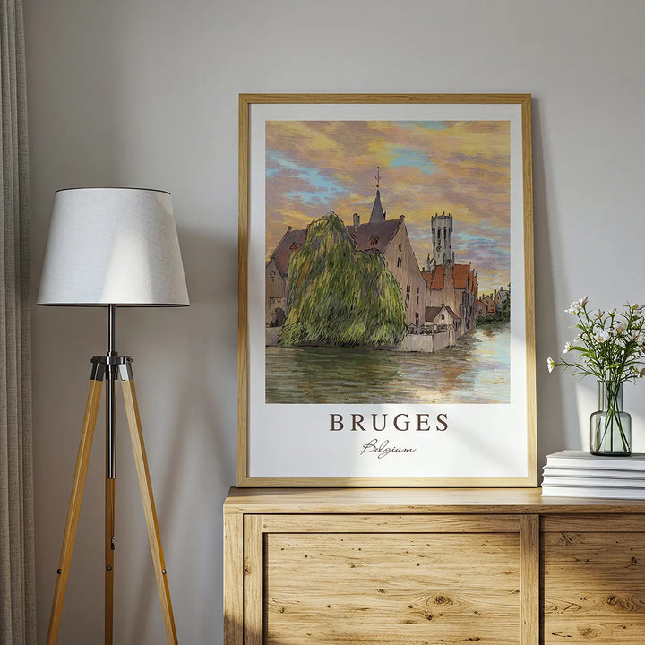 Bruges Rozenhoedkaai Sunset -  Wall Art Poster