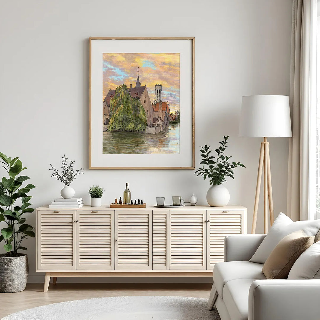 Bruges Rozenhoedkaai Sunset -  Bruges art print