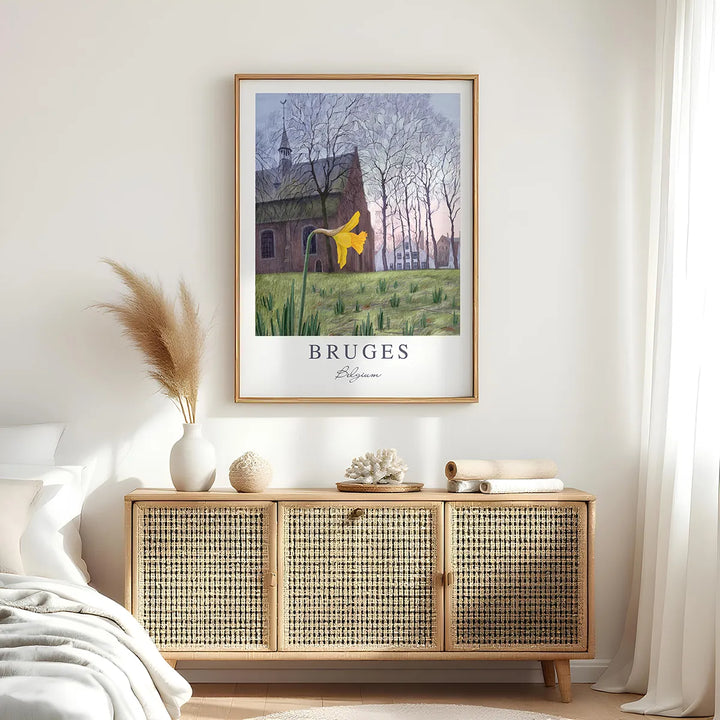 Bruges First Daffodil in Beguinage - Wall Art Poster