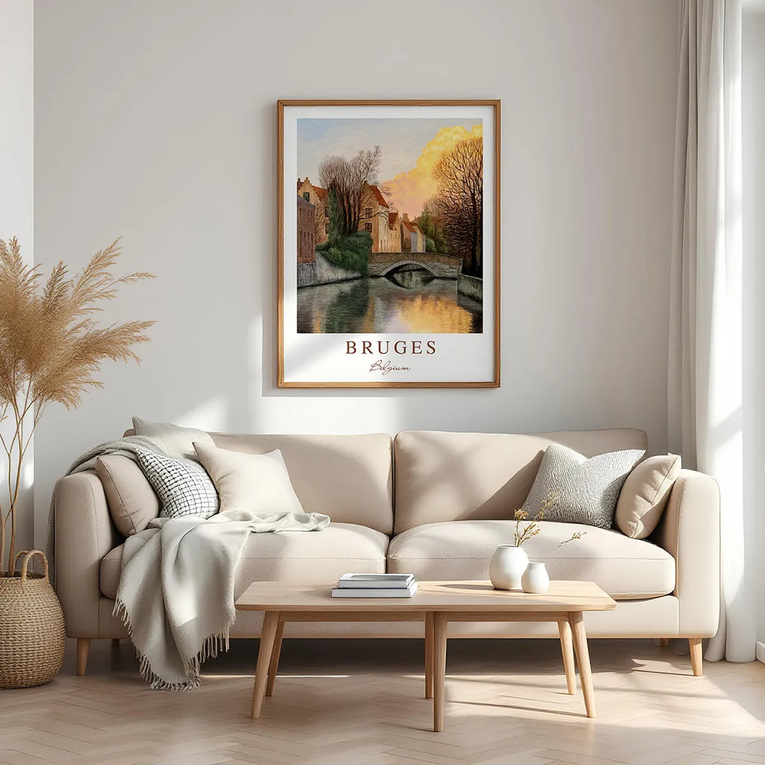 Bruges Oldest Bridge Meebrug – Wall Art Poster