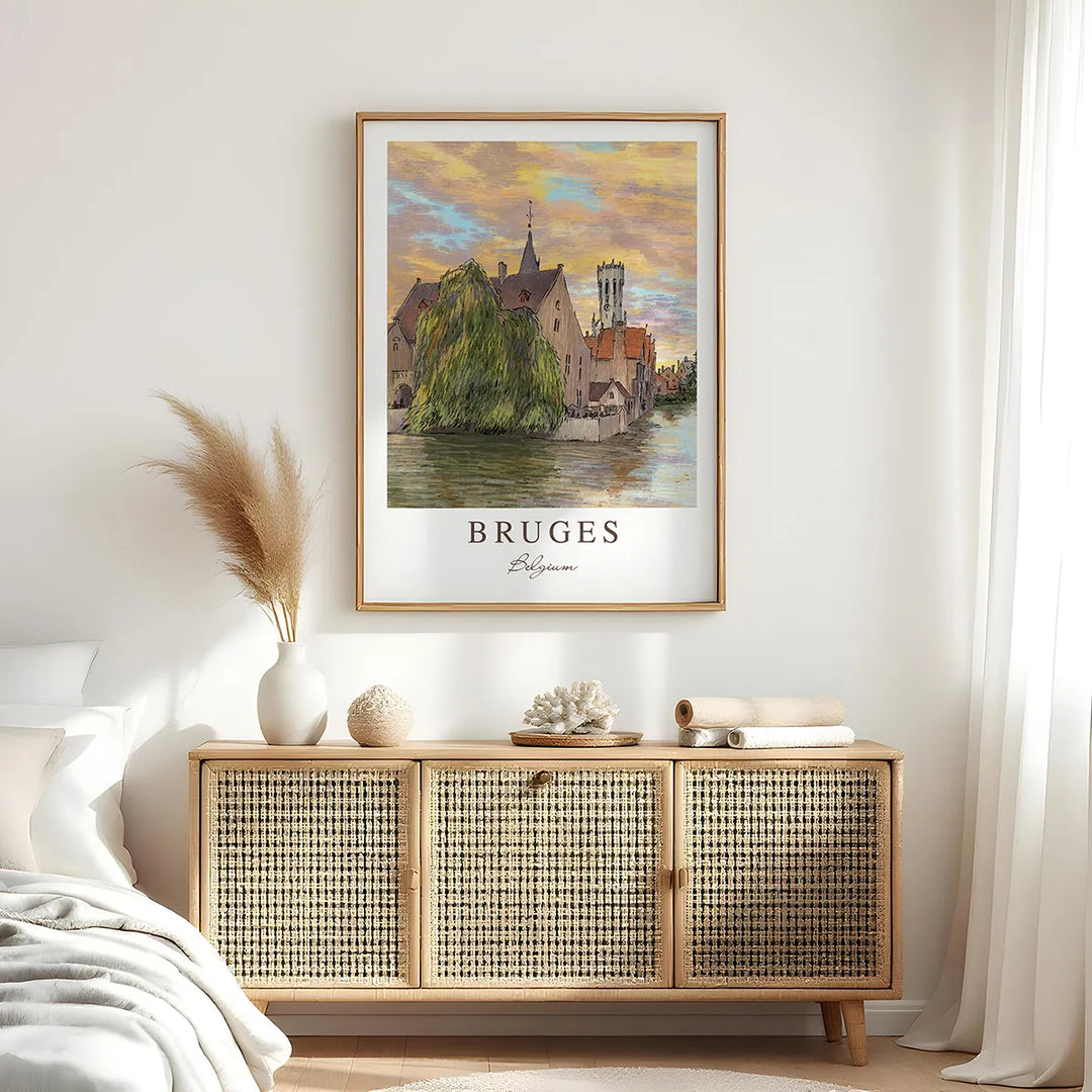 Bruges Rozenhoedkaai Sunset -  Wall Art Poster