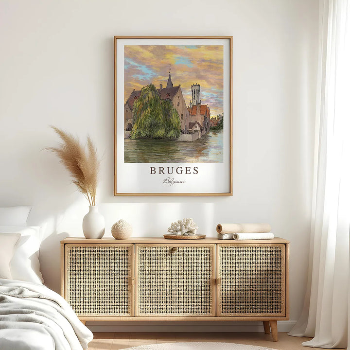 Bruges Rozenhoedkaai Sunset -  Wall Art Poster