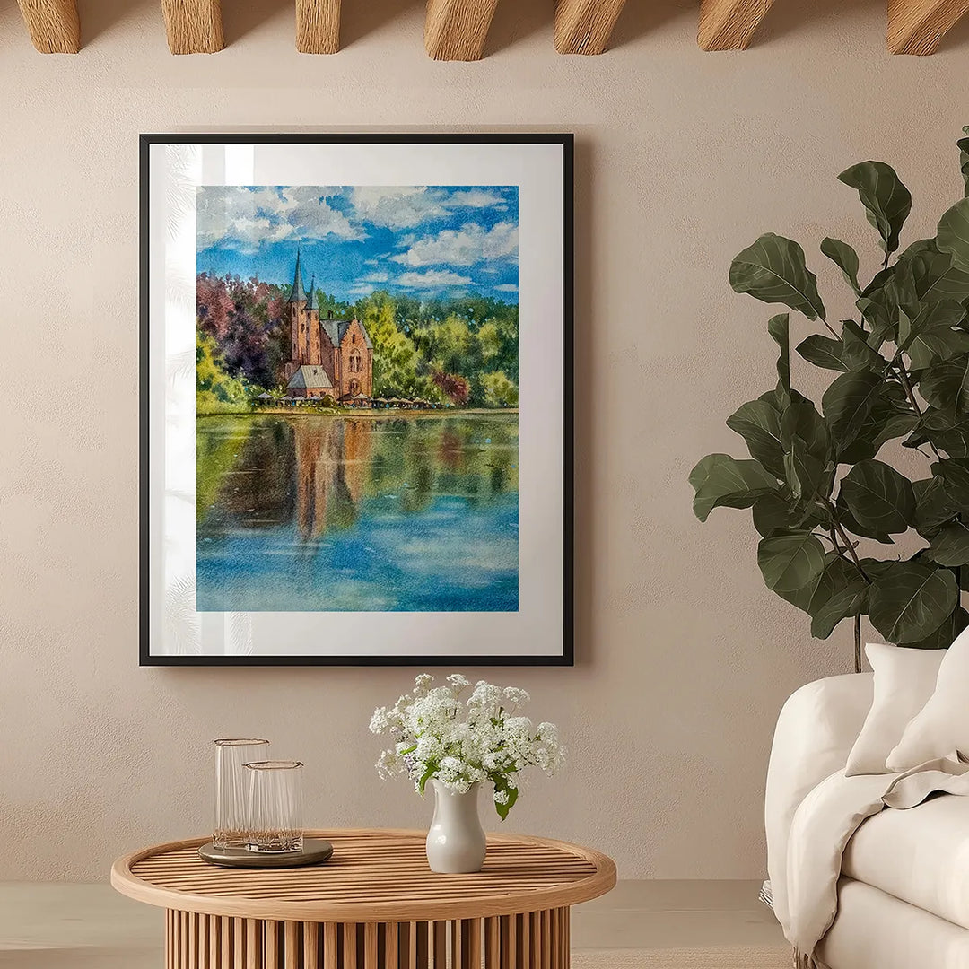 Bruges Watercolor Lake of Love - Fine Art Print