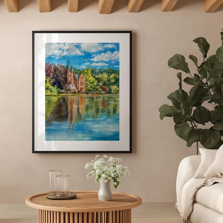Bruges Watercolor Lake of Love - Fine Art Print