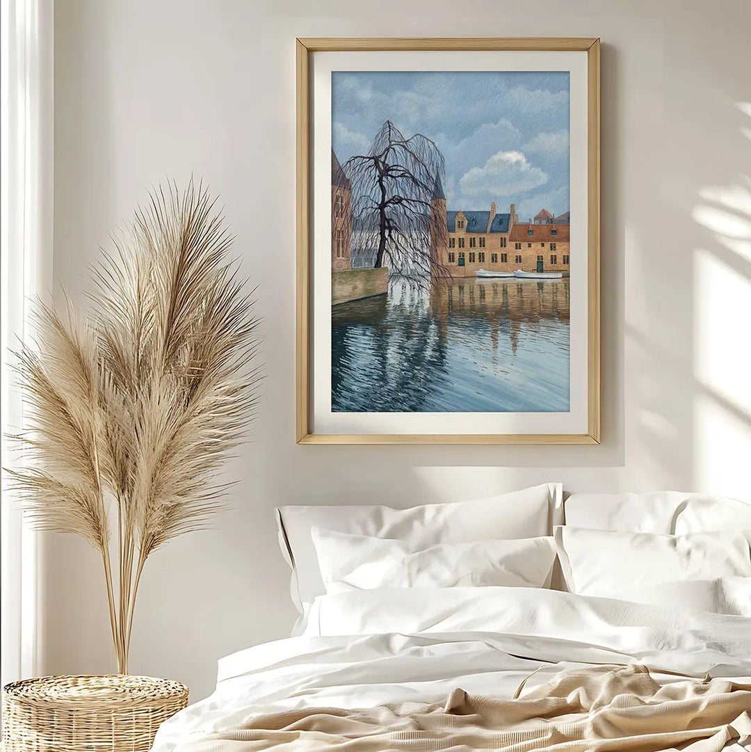 Bruges Misty Winter Day - Travel Art Print