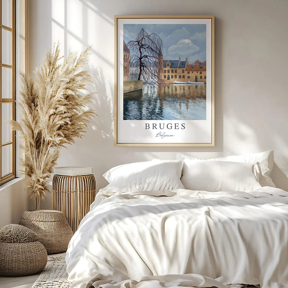 Bruges Misty Winter Day - Wall Art Poster