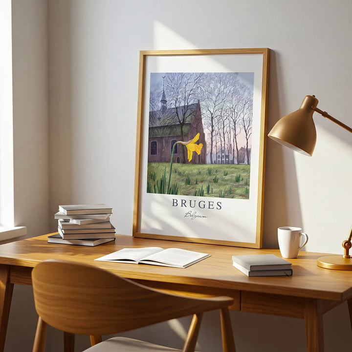 Bruges First Daffodil in Beguinage - Wall Art Poster