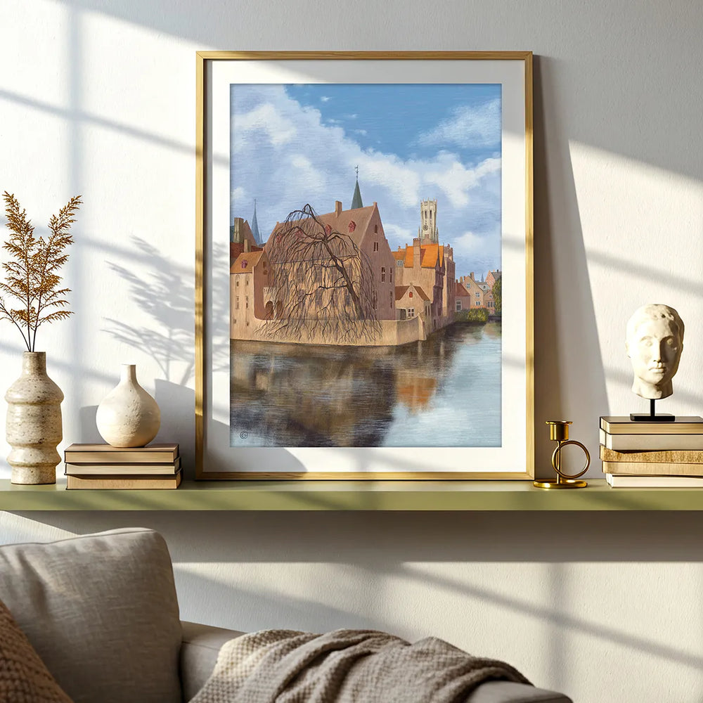 Bruges Winter Rozenhoedkaai View – Wall Art Print