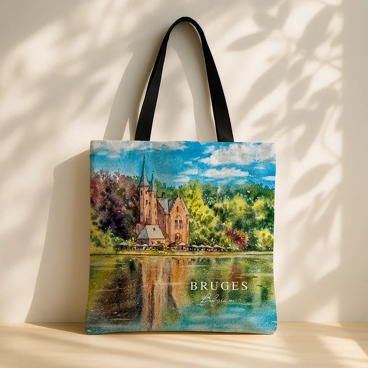 Bruges Castle Watercolor - Art Print Tote Bag