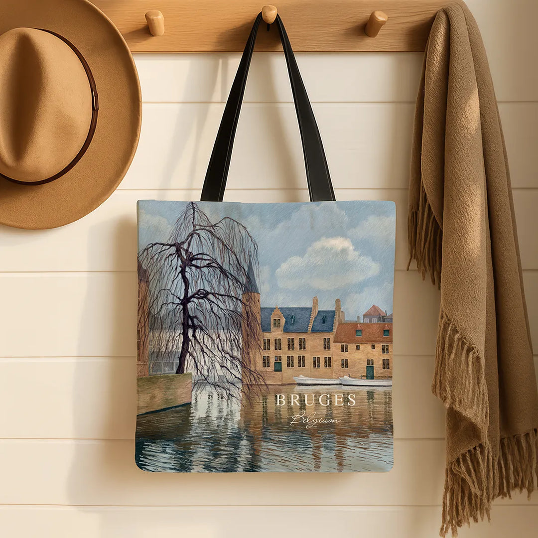 Bruges Winter Canal - Art Print Tote Bag
