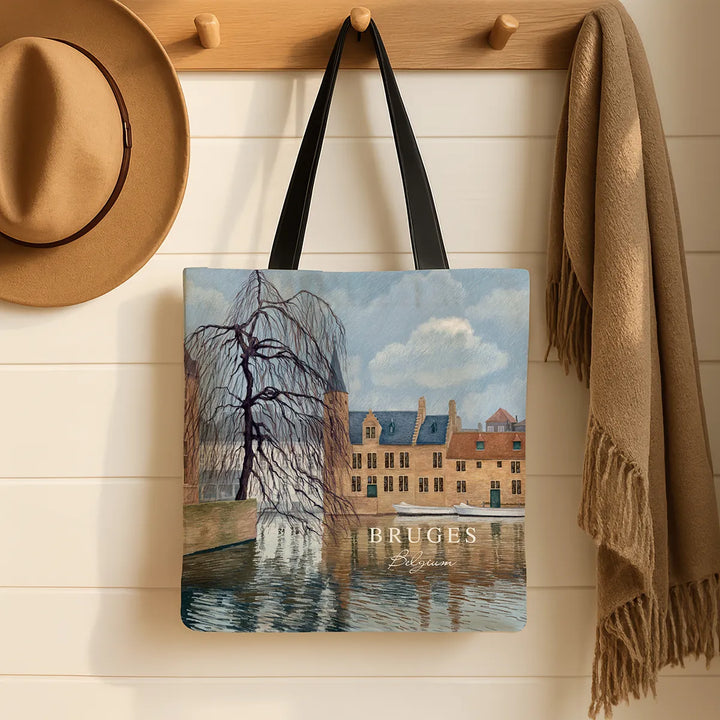 Bruges Winter Canal - Art Print Tote Bag