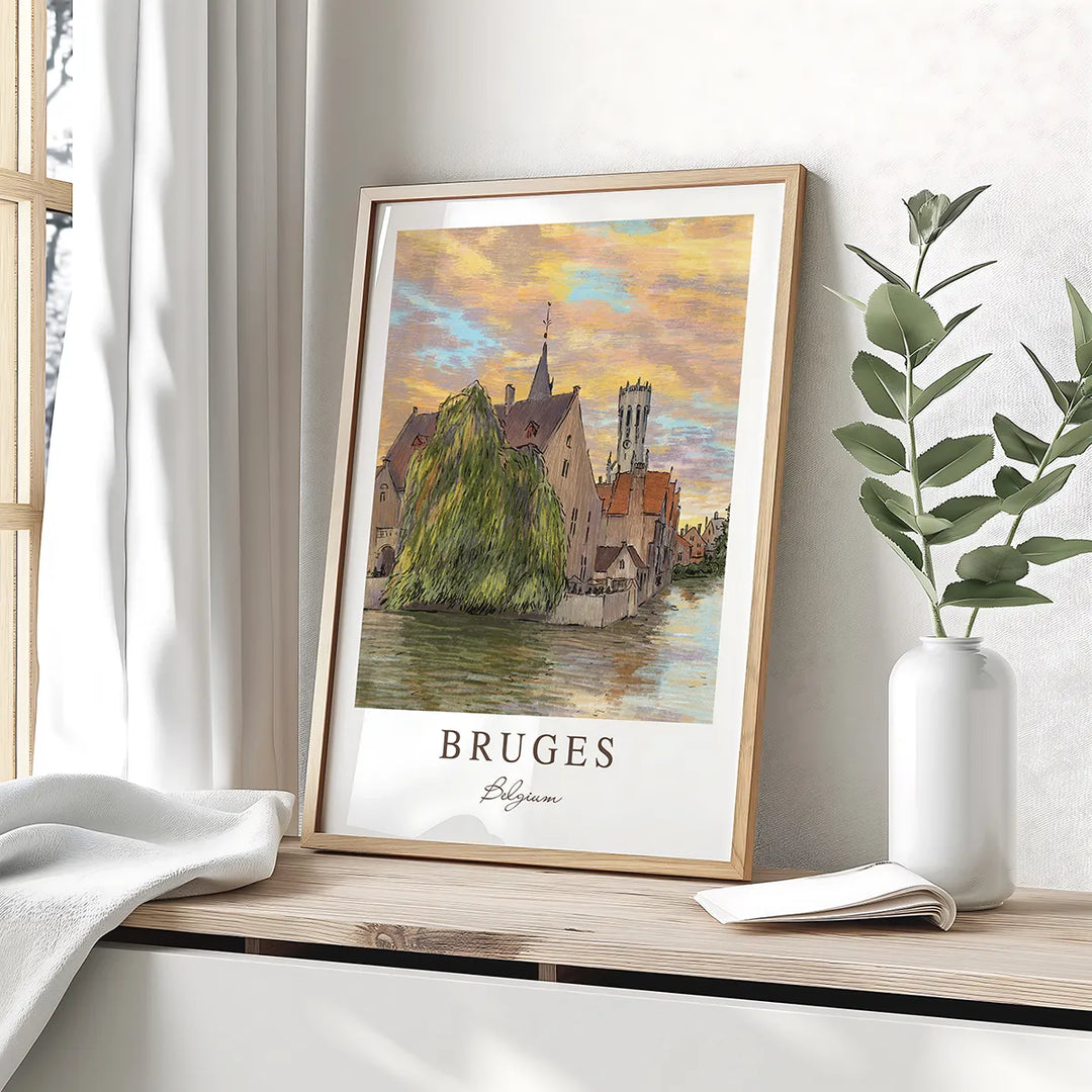 Bruges Rozenhoedkaai Sunset -  Wall Art Poster