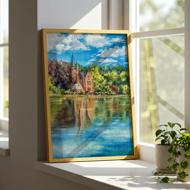 Bruges Watercolor Lake of Love - Fine Art Print