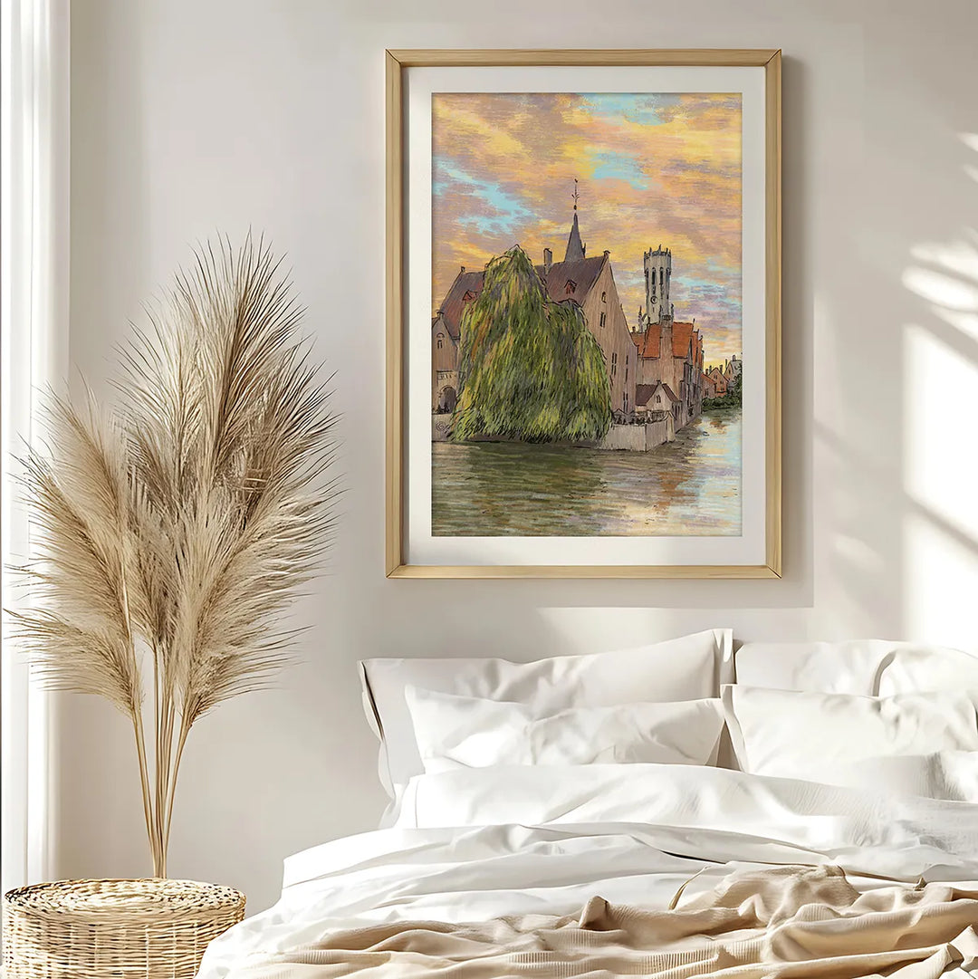 Bruges Rozenhoedkaai Sunset -  Bruges art print