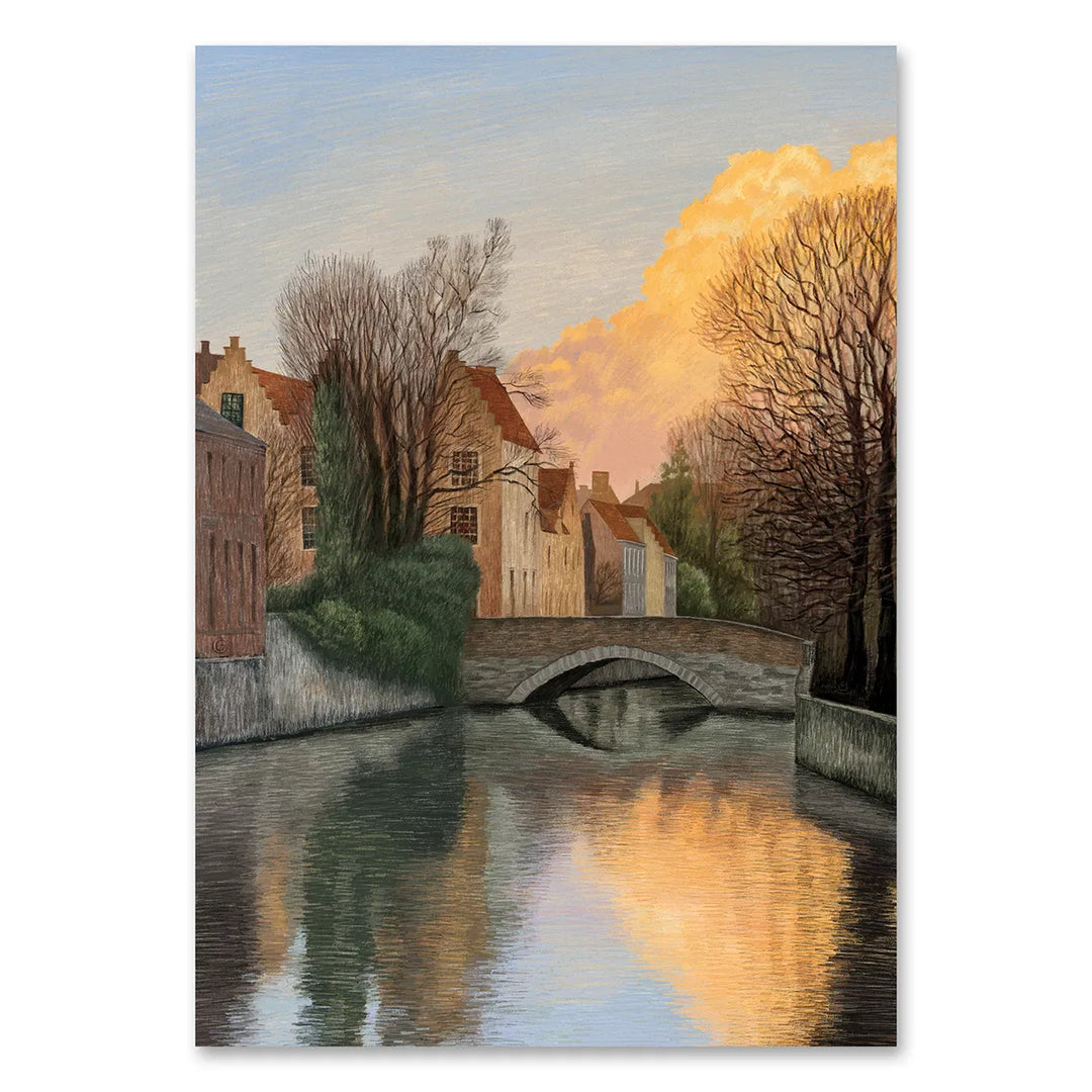 Bruges Oldest Stone Bridge - Travel Art Print