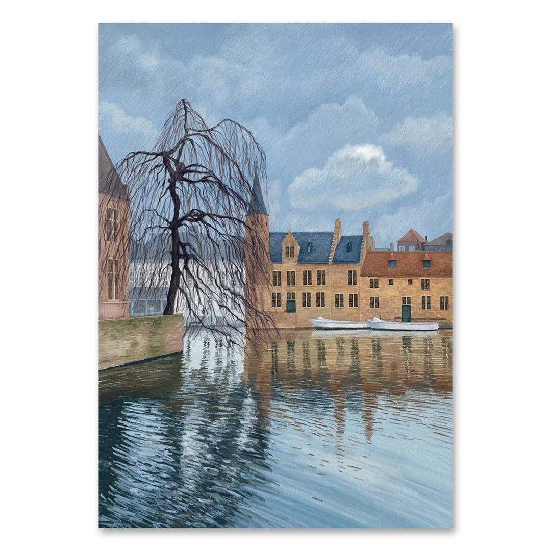 Bruges Misty Winter Day - Travel Art Print