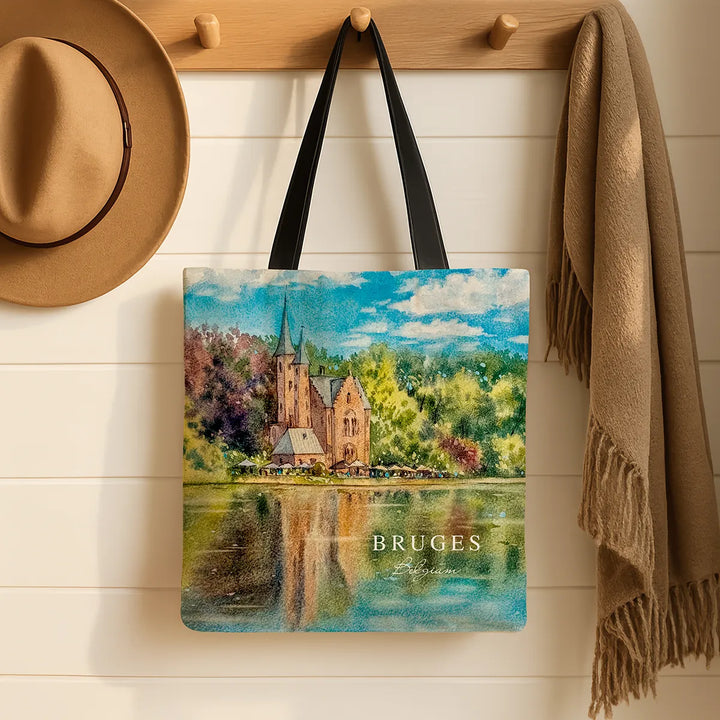 Bruges Castle Watercolor - Art Print Tote Bag