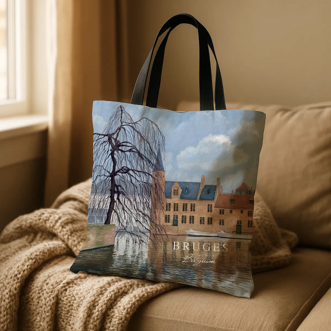 Bruges Winter Canal - Art Print Tote Bag