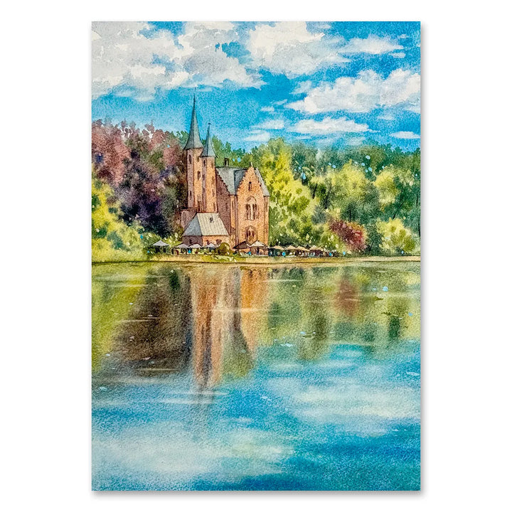 Bruges Watercolor Lake of Love - Fine Art Print