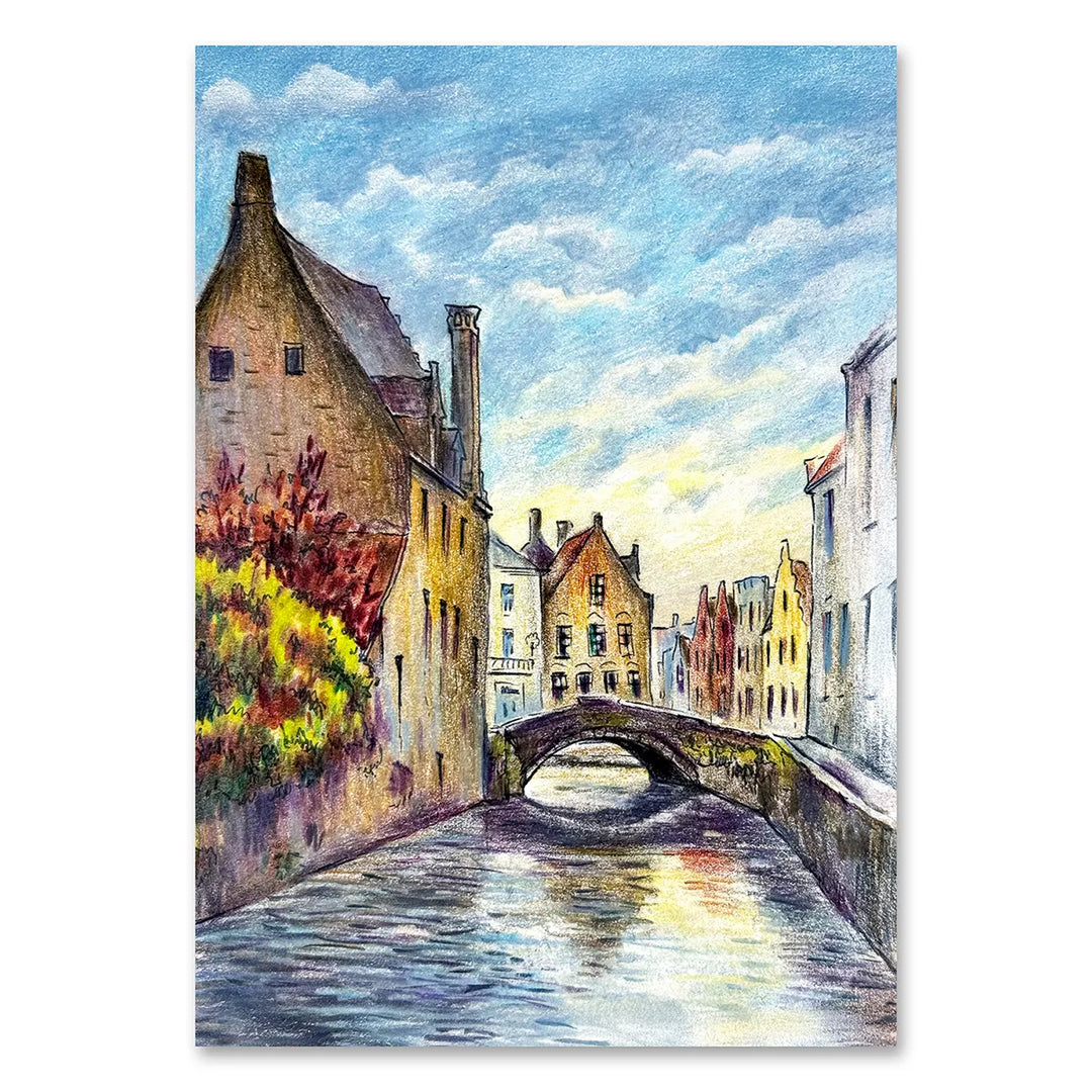 Bruges Gouden-Handrei Bridge - Travel Art Print