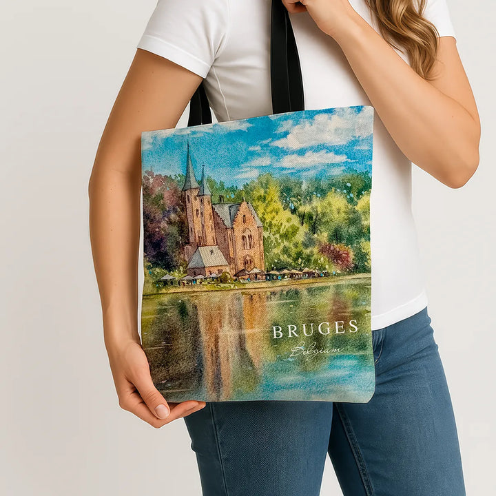 Bruges Castle Watercolor - Art Print Tote Bag